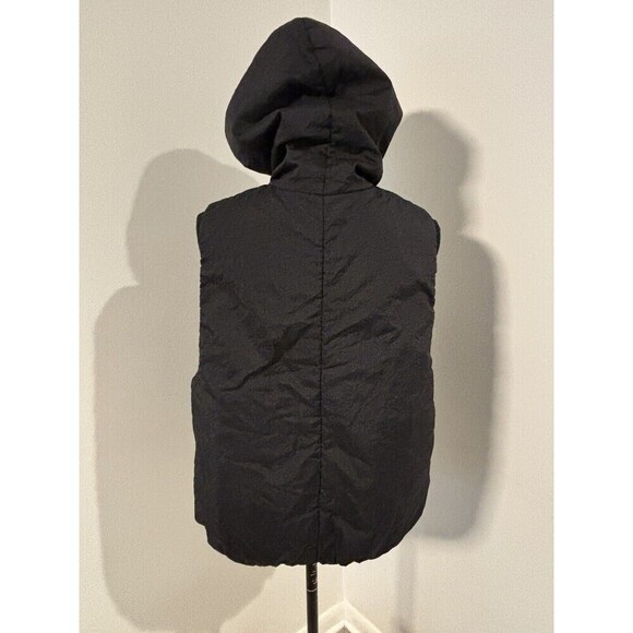 YACCO MARICARD FASHION PROJECT 1977 Vintage Oversized Black Nylon Hooded Vest 2 - Picture 4 of 6